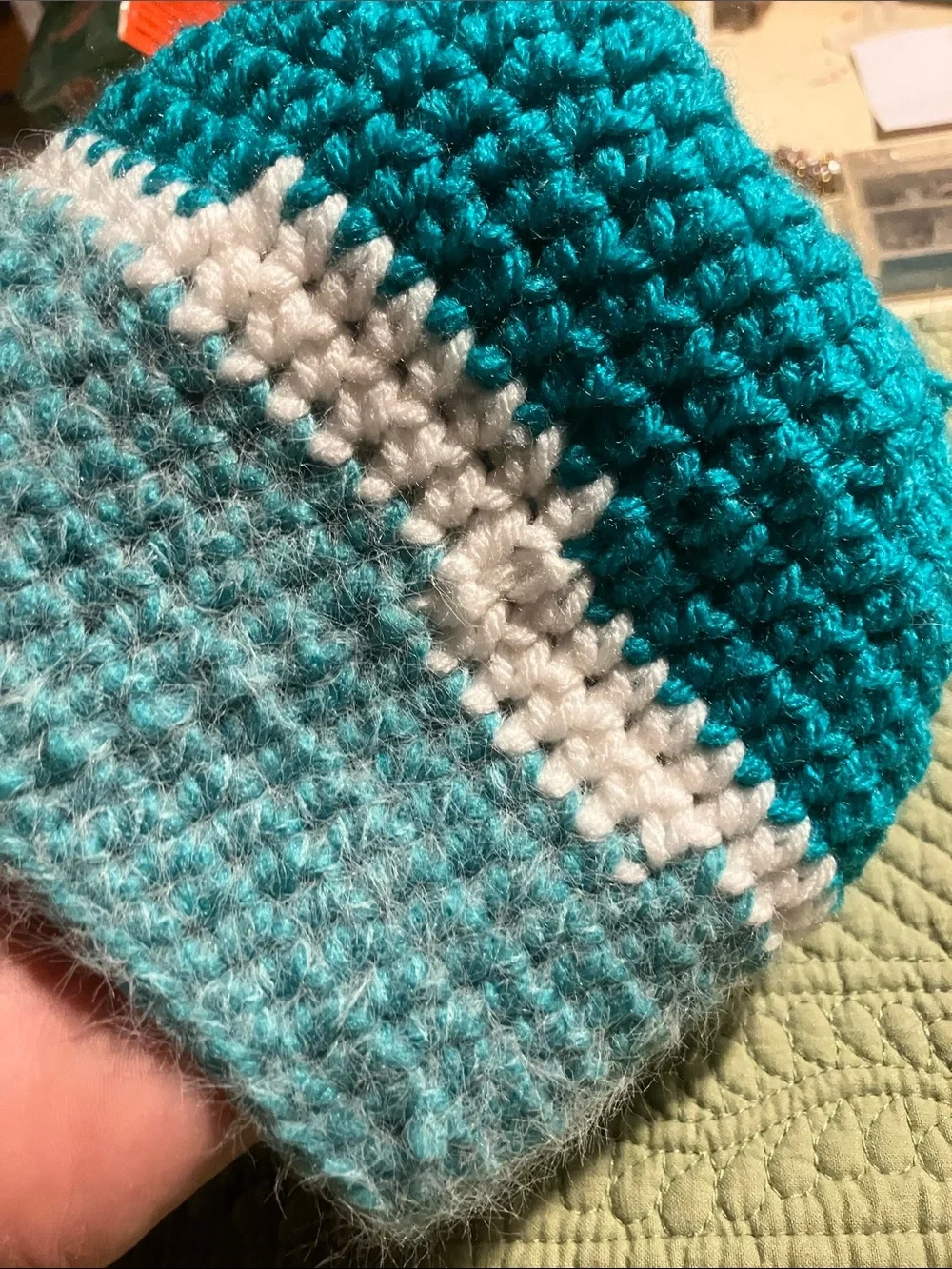 Handmade hat for child or teen wool/ acrylic blend